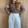 Blusa Tule Leopard