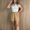 Shorts Linho Caramelo